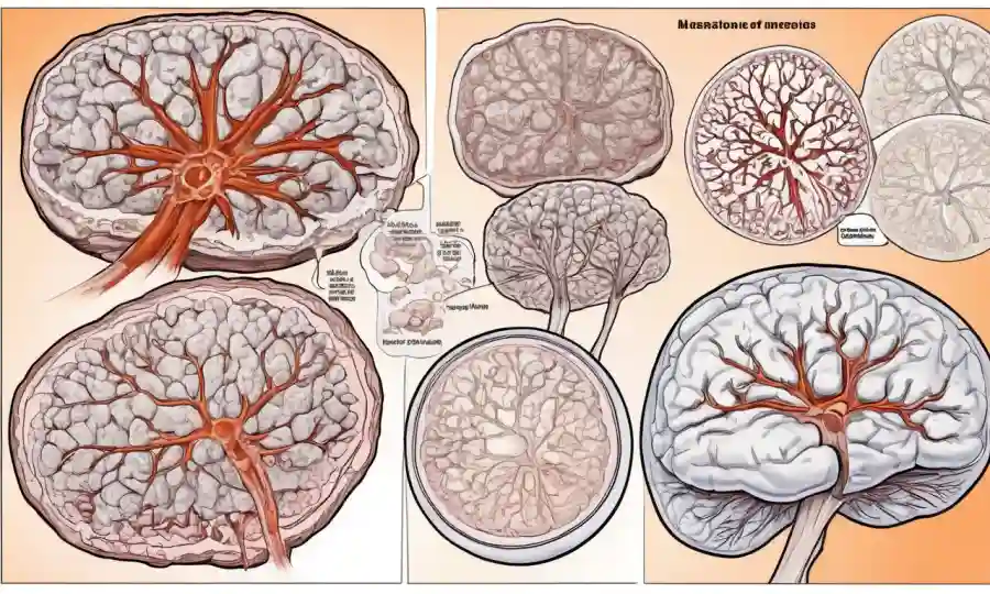 Una ilustración o un diagrama que resalta las características morfológicas de las lesiones resistentes a la esclerosis.