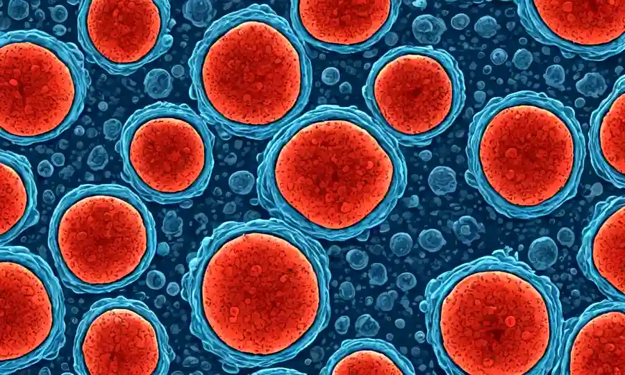 Una vista de microscopios de escleroocitos (pequeño, generalmente cuerpos calcáreos) en medio de un entorno natural.