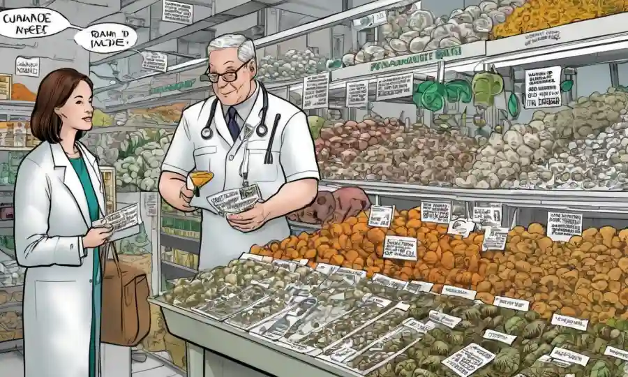Un diagrama que ilustra el valor de mercado de hongos en la industria farmacéutica.