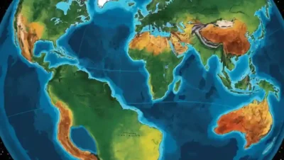 Esfera terrestre dividida en zonas geográficas
