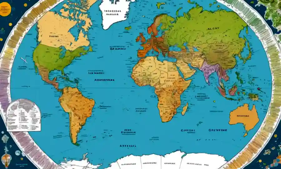 Mapa que muestra la difusión geográfica de hongos en todos los continentes, rodeado de diagramas y diagramas de datos científicos.