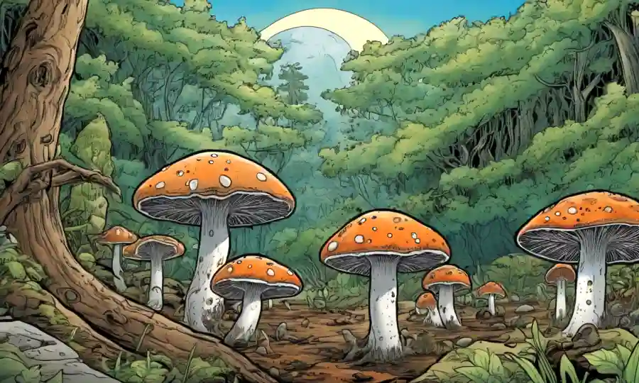 El cultivo de hongos en medio de entornos naturales contaminados o prístinos para ilustrar la evaluación ambiental de la salud.