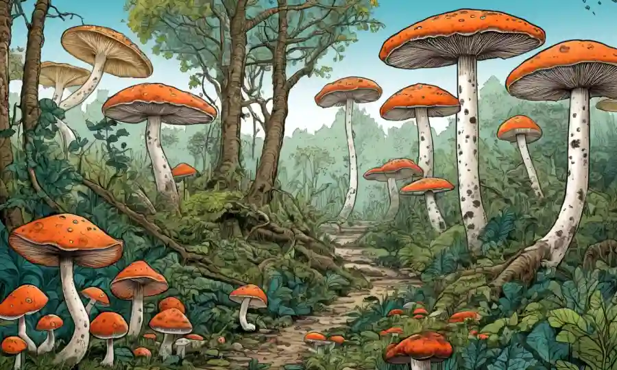 Fungi creciendo en árboles