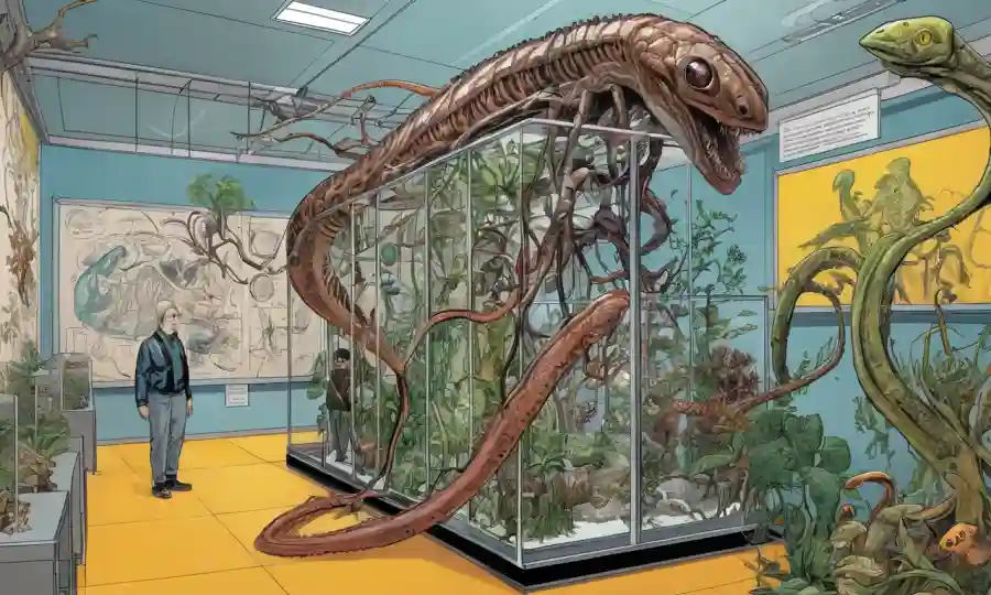 Museo exhibe relaciones simbióticas en un centro científico.
