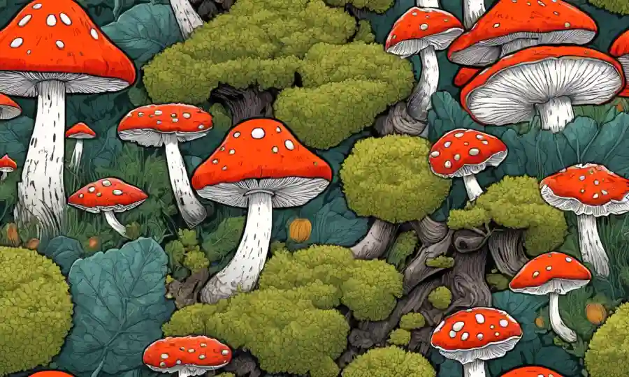 Especies de hongos cubiertos por Lichen en diferentes orígenes destacando su rareza y características únicas.