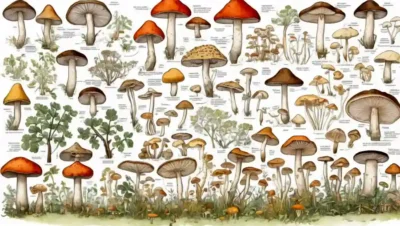 Diagramas científicos que ilustran las relaciones filogenéticas entre las especies de hongos.