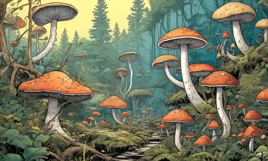 Las ilustraciones de hongos dentro de un contexto ecosistémico