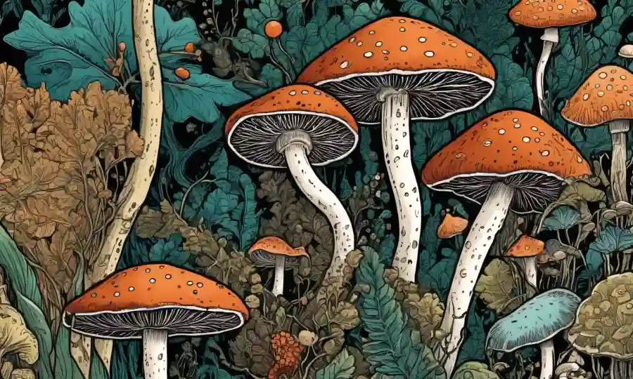 hongos microscópicos con detalles intrincados y hábitats diversos.