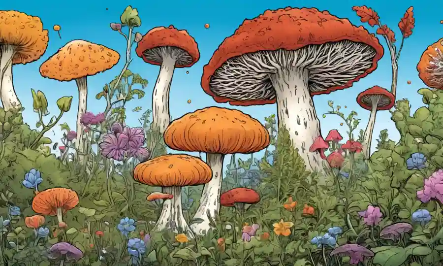 Ilustraciones visuales de desarrollo de la cuchara a flores florecientes, con flechas y etapas resaltadas.