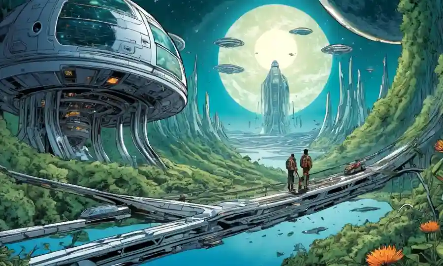 Una fusión de conceptos ecológicos y científicos con ilustraciones futuristas.