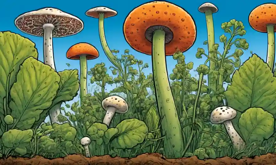 Imágenes que muestran varios tipos de esporas y sus usos en agricultura y biotecnología.