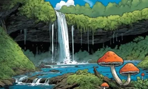 Fungi creciendo cerca de cascadas o arroyos