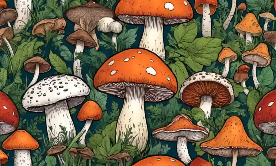 Diversas especies de hongos que se utilizan en diferentes entornos culinarios.