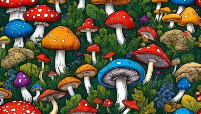 Un colorido conjunto de hongos