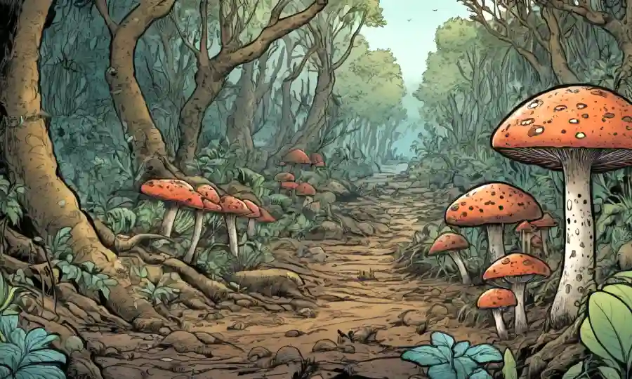 Imagen destacando los efectos de los hongos parásitos en los ecosistemas.