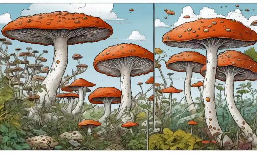 Una imagen de pantalla dividida que compara los métodos tradicionales de clasificación de hongos con enfoques fitogenéticos moleculares.