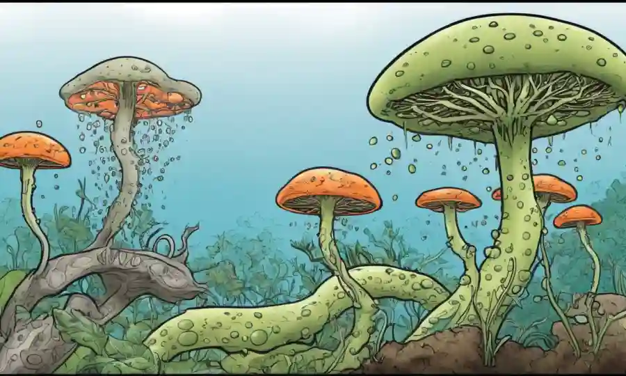 Un gráfico que ilustra la correlación entre humedad y crecimiento de especies patógenas de hongos.