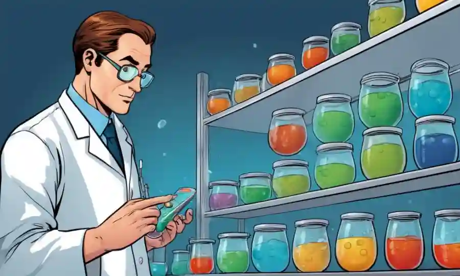 Científico de laboratorio que observa Platos petri con diferentes temperaturas para estudios de fermentación.