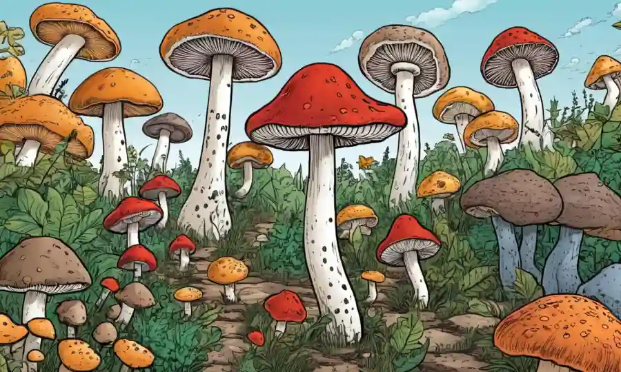 Un sistema de clasificación que muestra hongos con diferentes niveles de toxicidad en diferentes orígenes.