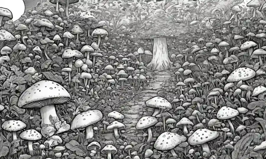 Imagen que combina hongos y elementos humanos destacando la importancia de la investigación y regulación sobre salud mental.
