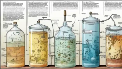 El diagrama científico que ilustra el papel de los oxígenos en la fermentación