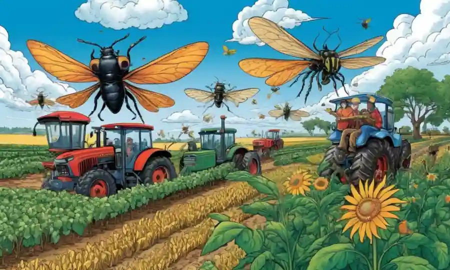 Comunidad agrícola trabajando juntos