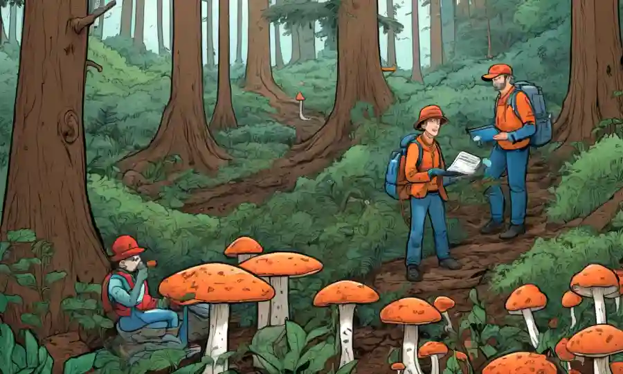 Investigadores que estudian redes de hongos en bosques y ecosistemas.