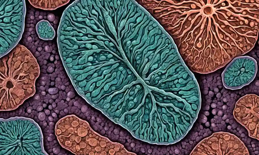 Imagen microscopio que muestra la estructura celular fúngica en detalle.