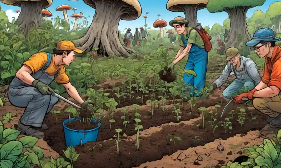 Los miembros de la comunidad tienden a plantas basadas en suelos