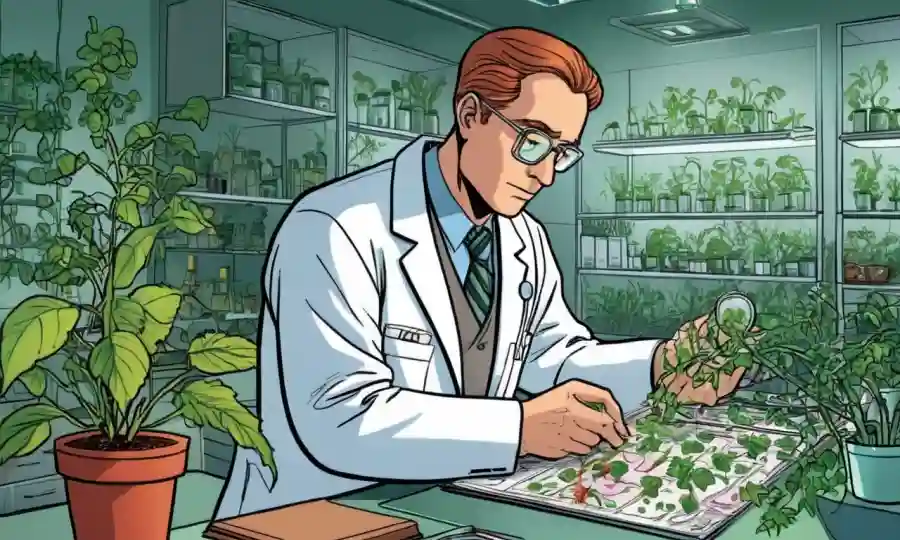 Análisis científico de datos sobre plantas y raíces en un entorno de laboratorio.