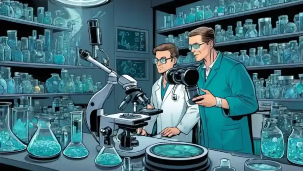 Un científico trabajando en un microscopio
