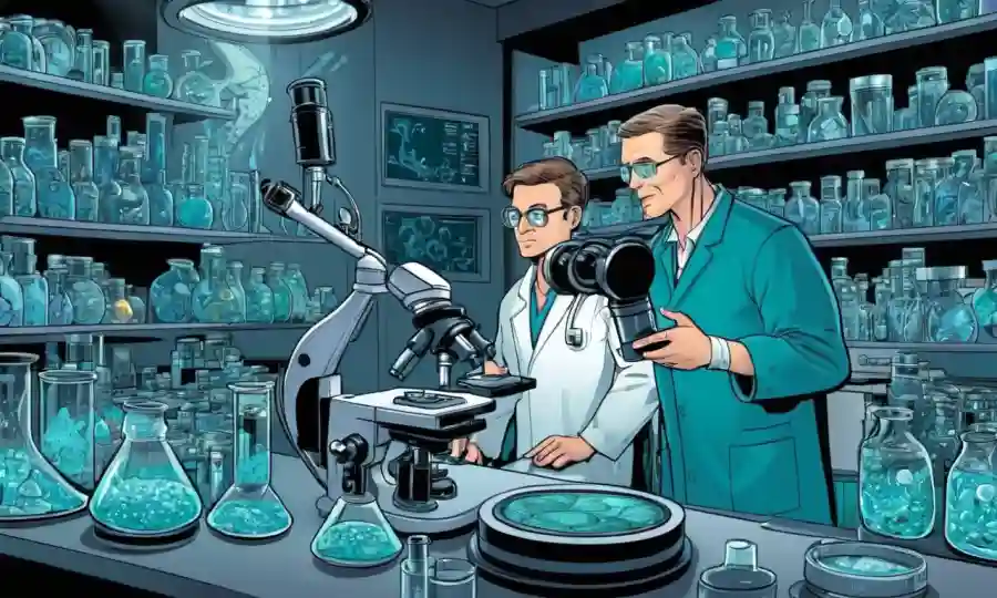 Un científico trabajando en un microscopio