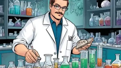 Un científico en un laboratorio que sostiene una muestra de hongos