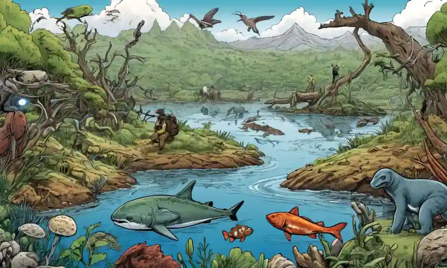 Una ilustración simbiótica del ecosistema