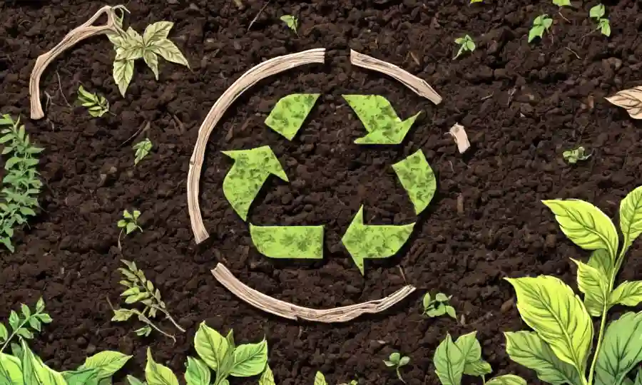 La huella humana de las Tierras en ciclos de composición con plantas descompuestas.