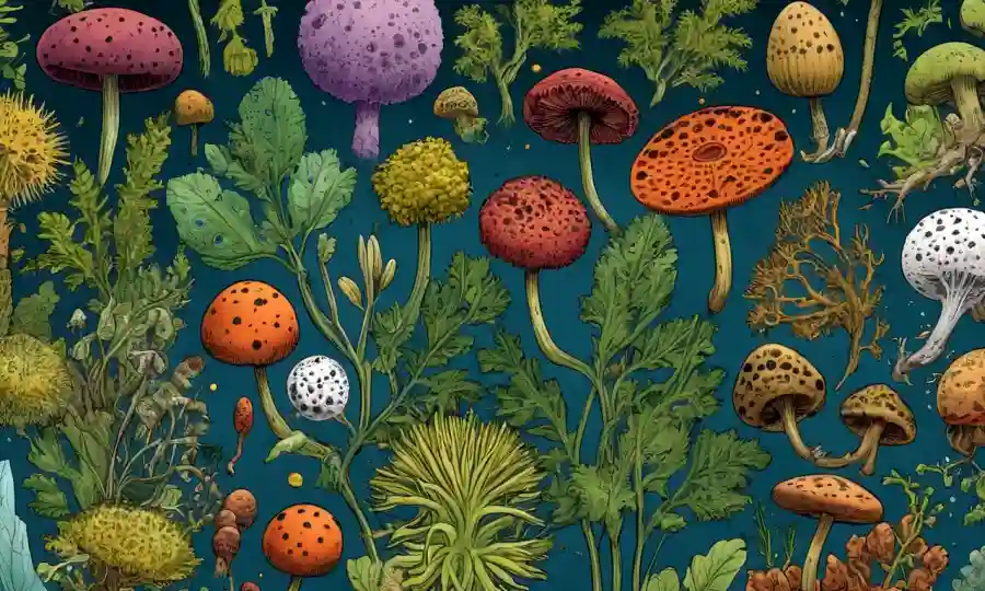 Spores de varias plantas mostradas en un formato de lapso de tiempo que muestra sus notables vida útil.