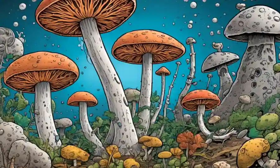 hongos microscópicos y sus diversas aplicaciones en un entorno de laboratorio científico.