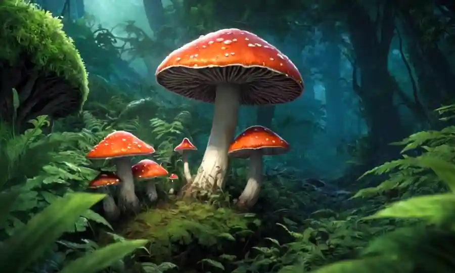 Fungi creciendo en la naturaleza