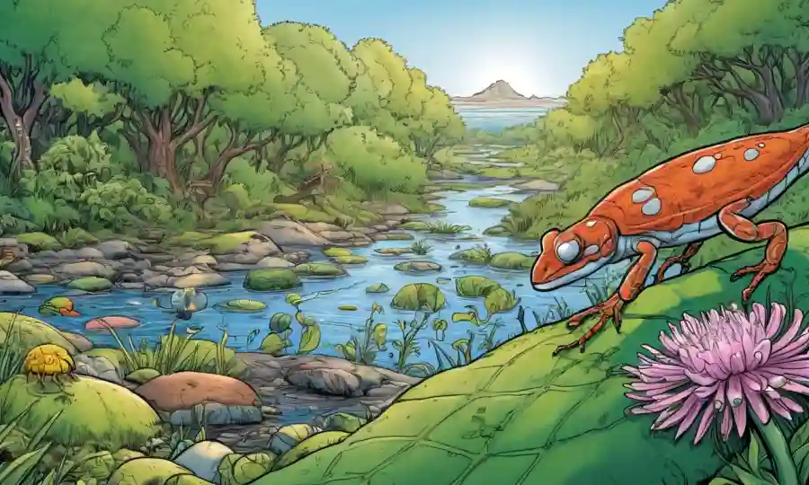 Título página con ilustraciones de relaciones simbióticas en la naturaleza.