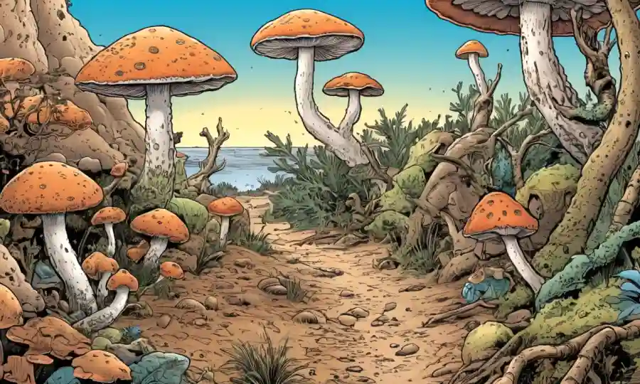 Imágenes de cerca de varias especies de hongos que prosperan en diferentes ambientes