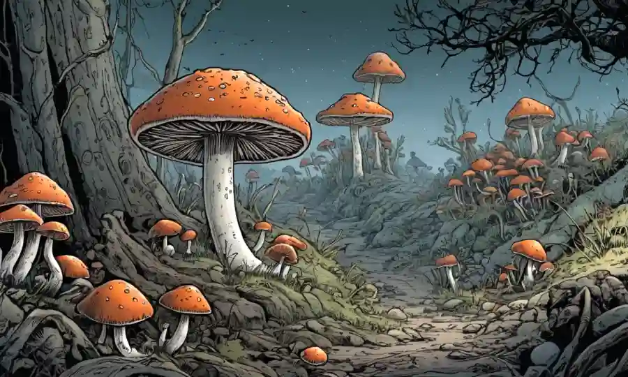 Fungi creciendo en varios ambientes duros.