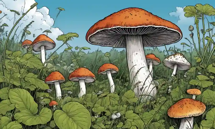 Orientación detallada sobre la identificación de hongos con características de libro esenciales e ilustraciones detalladas.