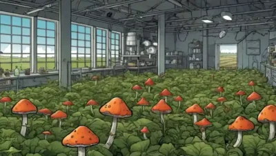 Fungi creciendo en un laboratorio