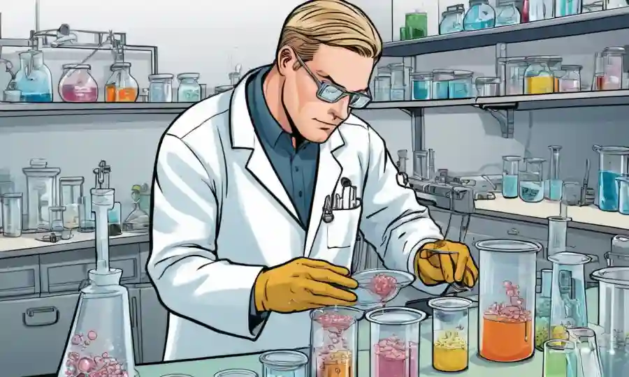 Científicos de laboratorio que usan platos y equipos petri para aislar organismos endofiticos.