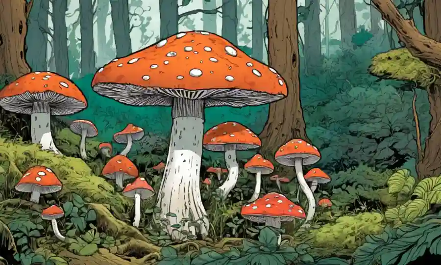 Increíbles crecimientos de hongos que se desarrollan en los alrededores del bosque.