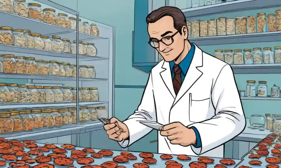 Científico analizando muestras de hongos en un laboratorio.