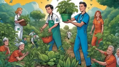 Personas que sostienen plantas de micelio