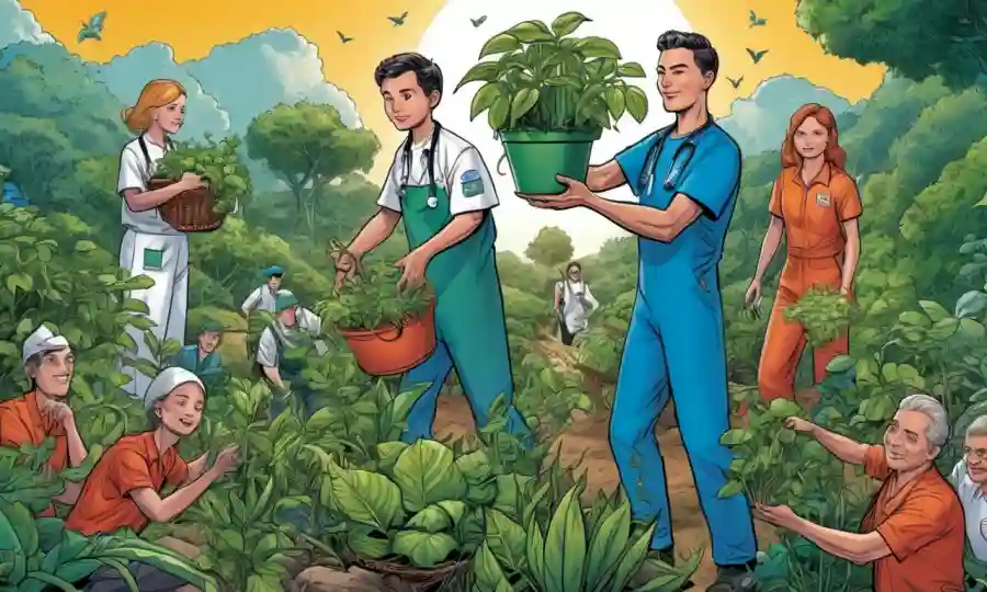 Personas que sostienen plantas de micelio