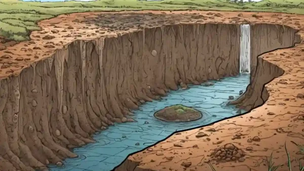 El concepto de Mycoremediation ilustrado en los diagramas de la estructura del suelo.