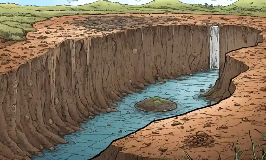 El concepto de Mycoremediation ilustrado en los diagramas de la estructura del suelo.